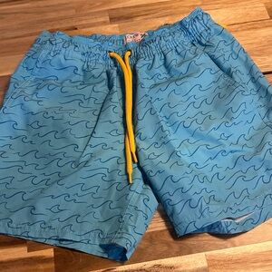 J CrewBlue Wave Pattern Swim Shorts